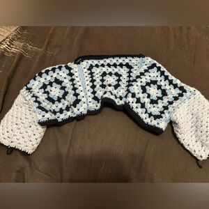 Crochet Granny Square Bolero in Blues